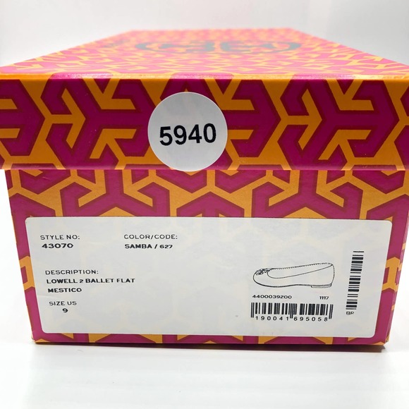 Tory Burch Lowell 2 Leather Ballet Flat Mestico Samba 9 NIB - Picture 8 of 8